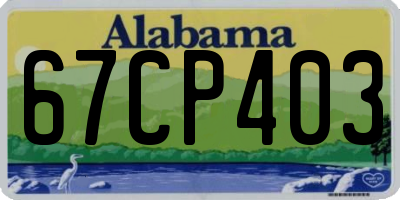 AL license plate 67CP403