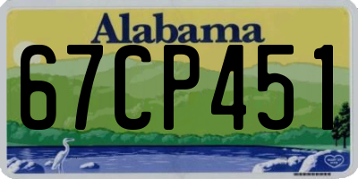 AL license plate 67CP451
