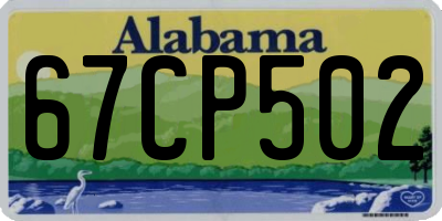 AL license plate 67CP502