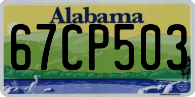 AL license plate 67CP503