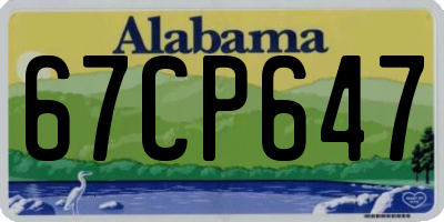 AL license plate 67CP647