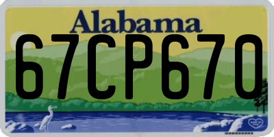 AL license plate 67CP670