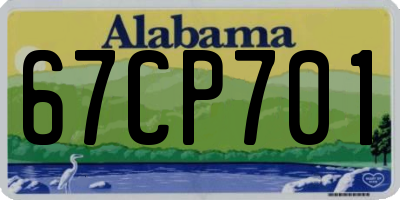 AL license plate 67CP701
