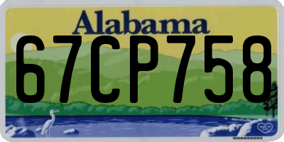 AL license plate 67CP758