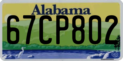 AL license plate 67CP802