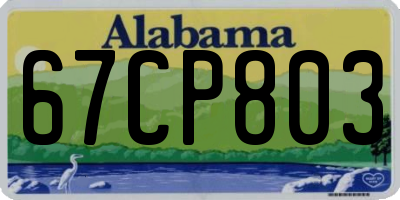AL license plate 67CP803