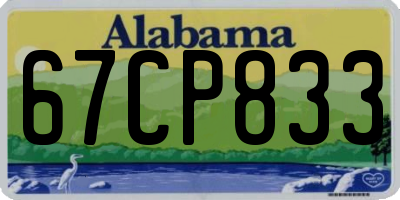 AL license plate 67CP833