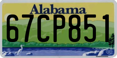 AL license plate 67CP851