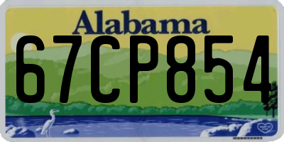 AL license plate 67CP854