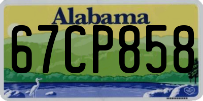 AL license plate 67CP858