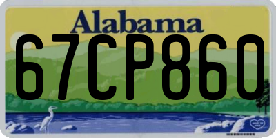 AL license plate 67CP860