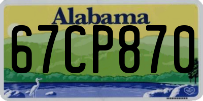 AL license plate 67CP870