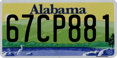 AL license plate 67CP881