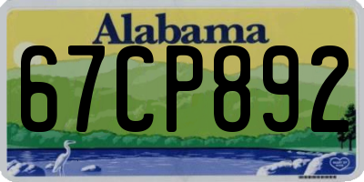 AL license plate 67CP892