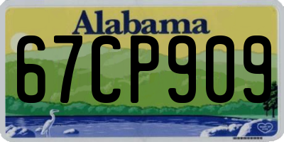 AL license plate 67CP909