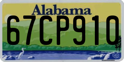 AL license plate 67CP910