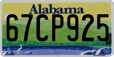 AL license plate 67CP925