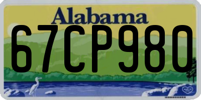 AL license plate 67CP980
