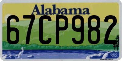 AL license plate 67CP982