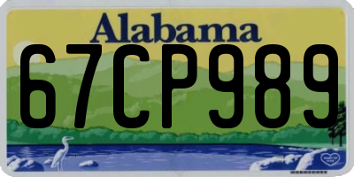AL license plate 67CP989