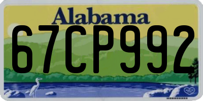 AL license plate 67CP992
