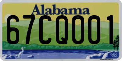AL license plate 67CQ001