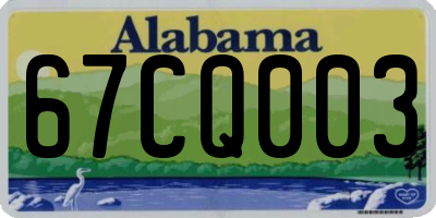 AL license plate 67CQ003