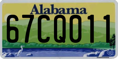 AL license plate 67CQ011