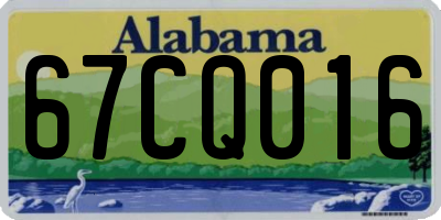 AL license plate 67CQ016
