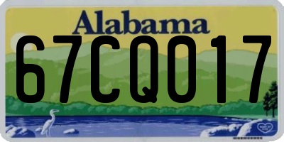 AL license plate 67CQ017