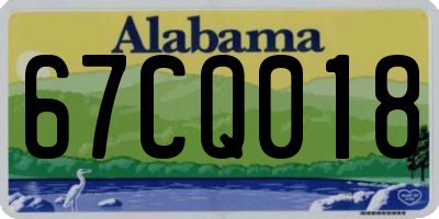 AL license plate 67CQ018