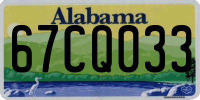 AL license plate 67CQ033