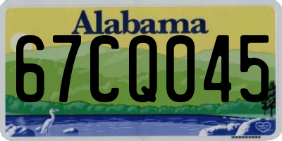 AL license plate 67CQ045