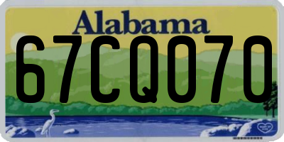 AL license plate 67CQ070