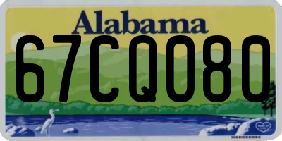 AL license plate 67CQ080