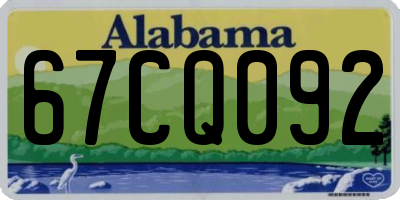 AL license plate 67CQ092