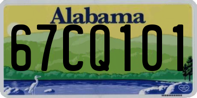 AL license plate 67CQ101