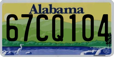 AL license plate 67CQ104