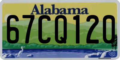AL license plate 67CQ120