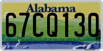 AL license plate 67CQ130
