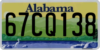 AL license plate 67CQ138