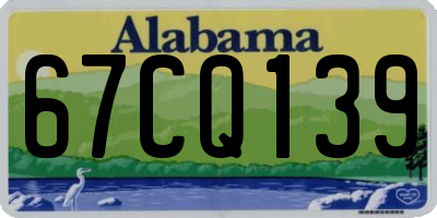 AL license plate 67CQ139