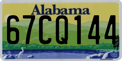 AL license plate 67CQ144