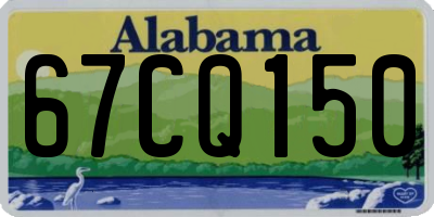 AL license plate 67CQ150