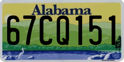 AL license plate 67CQ151