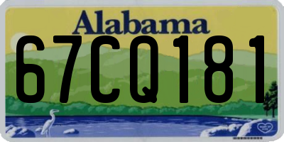 AL license plate 67CQ181
