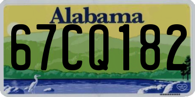 AL license plate 67CQ182