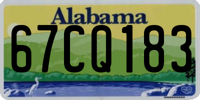 AL license plate 67CQ183