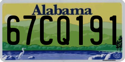 AL license plate 67CQ191