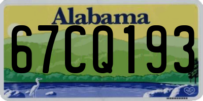 AL license plate 67CQ193